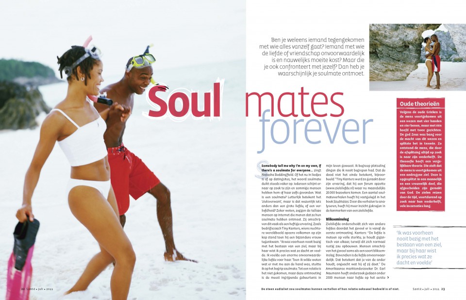 tijdschrift Santé, artikel soulmates