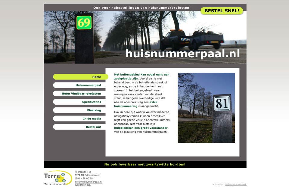 bestel een huisnummerpaal
