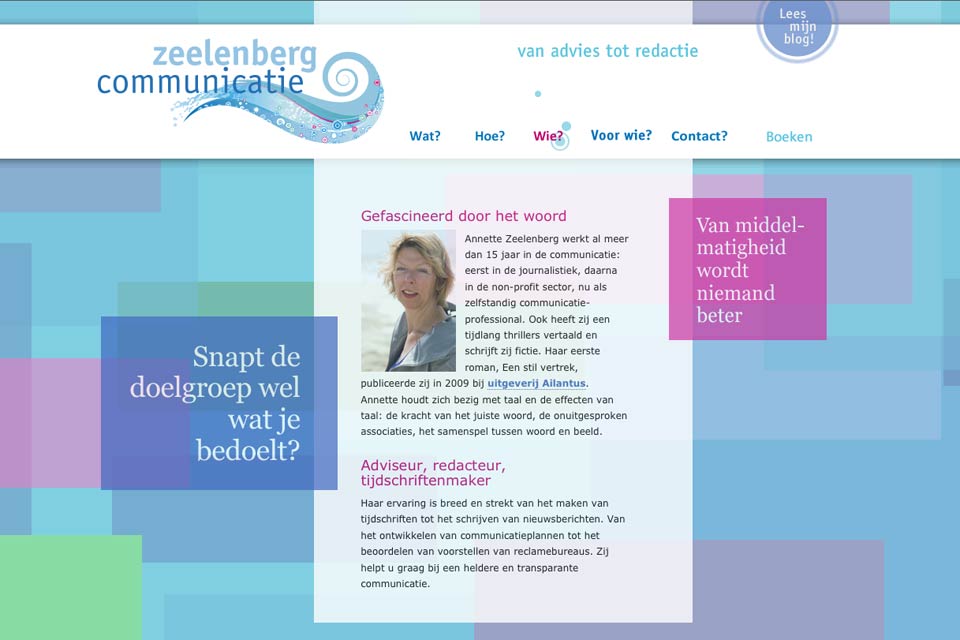 zeelenbergcommunicatie, voorbeeld van een website met een blog