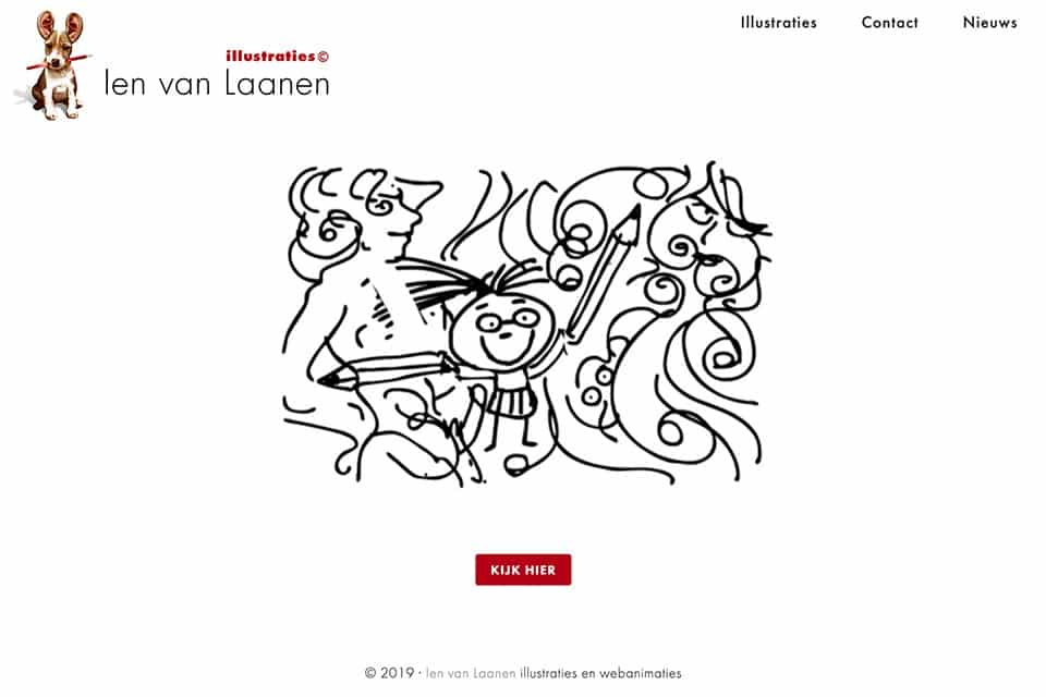 homepagina van de website van ien van laanen