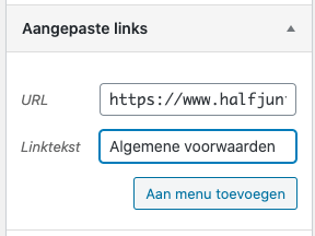 Menu aanpassen in WordPress