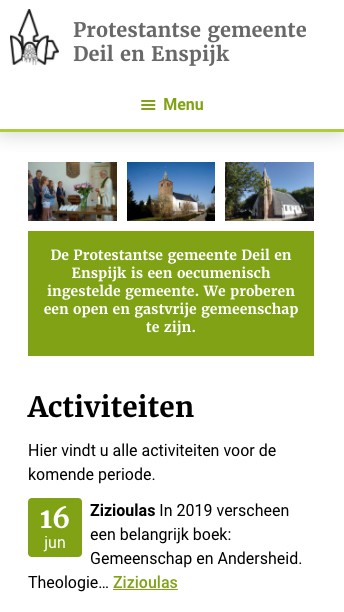 website Kerk deil en Enspijk activiteiten mobiel